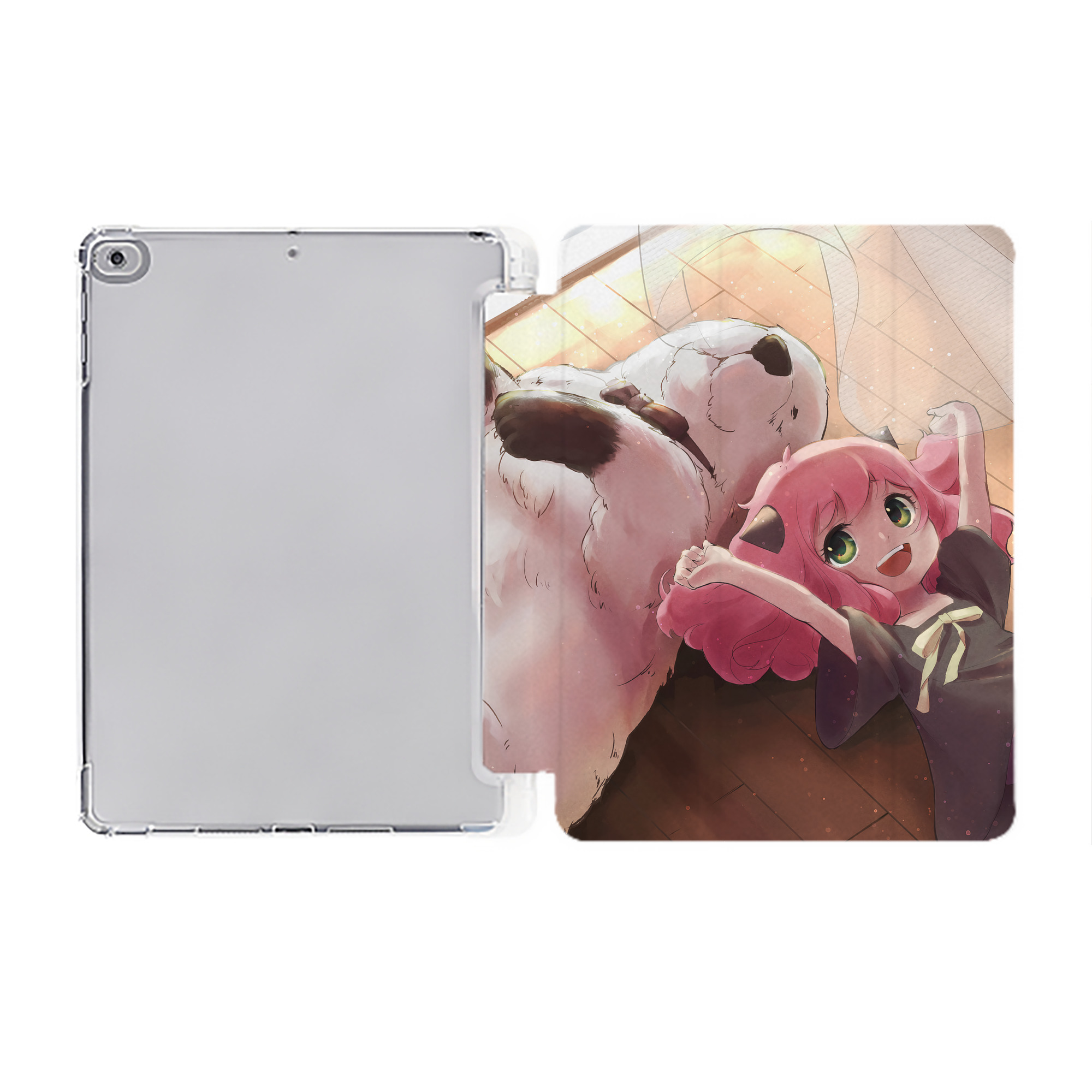 （画像用） SPY×FAMILY间谍家家酒 IPad ケース ペン収納付き 三つ折りスタンド PUレザー×シリコン 対応機種9.5/10.5/10.9インチ